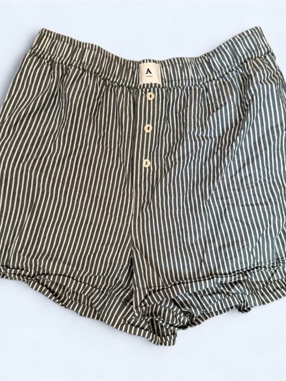 Anthropologie Black and White Striped High-Waist Shorts
